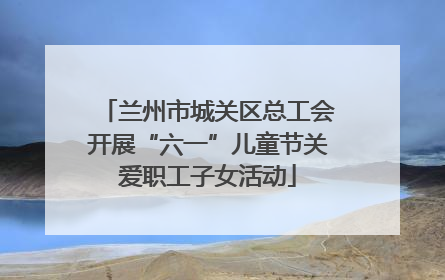 兰州市城关区总工会开展“六一”儿童节关爱职工子女活动