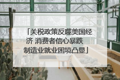 关税政策反噬美国经济 消费者信心暴跌 制造业就业困境凸显