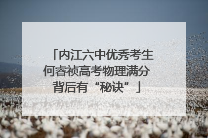 内江六中优秀考生何睿祯高考物理满分背后有“秘诀”