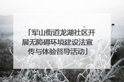 军山街道龙湖社区开展无障碍环境建设法宣传与体验督导活动