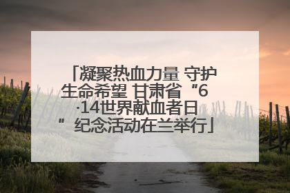 凝聚热血力量 守护生命希望 甘肃省“6 ·14世界献血者日”纪念活动在兰举行