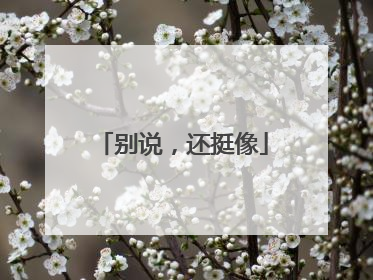 别说，还挺像