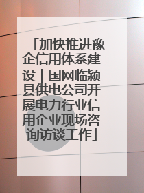 加快推进豫企信用体系建设｜国网临颍县供电公司开展电力行业信用企业现场咨询访谈工作