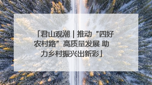 君山观潮｜推动“四好农村路”高质量发展 助力乡村振兴出新彩