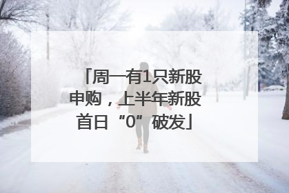 周一有1只新股申购，上半年新股首日“0”破发