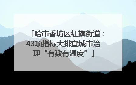 哈市香坊区红旗街道：43项指标大排查城市治理“有数有温度”