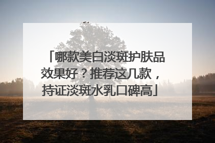 哪款美白淡斑护肤品效果好？推荐这几款，持证淡斑水乳口碑高