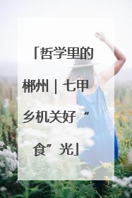 哲学里的郴州｜七甲乡机关好“食”光