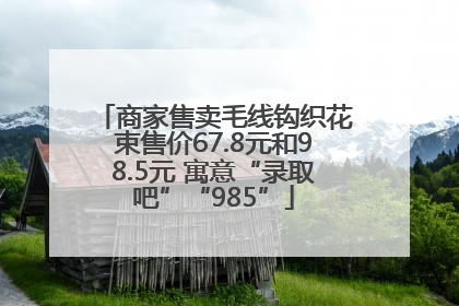 商家售卖毛线钩织花束售价67.8元和98.5元 寓意“录取吧”“985”