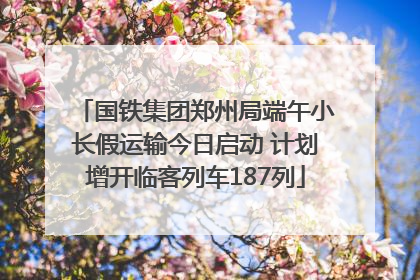 国铁集团郑州局端午小长假运输今日启动 计划增开临客列车187列