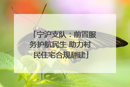 宁沪支队：前置服务护航民生 助力村民住宅合规翻建