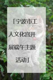 宁波市工人文化宫开展端午主题活动