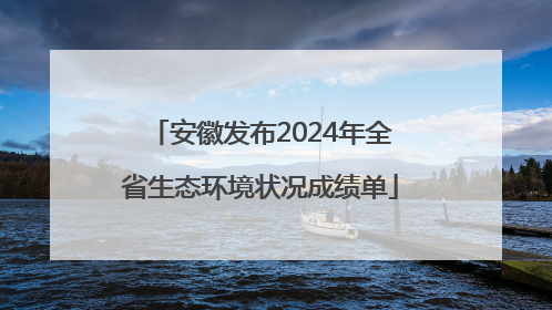 安徽发布2024年全省生态环境状况成绩单