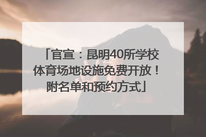 官宣：昆明40所学校体育场地设施免费开放！附名单和预约方式