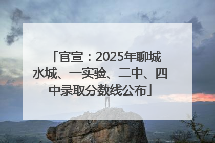 官宣：2025年聊城水城、一实验、二中、四中录取分数线公布