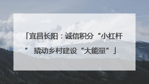 宜昌长阳：诚信积分“小杠杆” 撬动乡村建设“大能量”