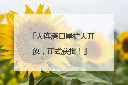 大连港口岸扩大开放，正式获批！