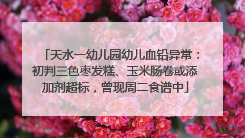天水一幼儿园幼儿血铅异常：初判三色枣发糕、玉米肠卷或添加剂超标，曾现周二食谱中