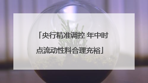 央行精准调控 年中时点流动性料合理充裕