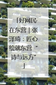 好网民·在东营｜张泽琦：匠心绘就东营“诗与远方”