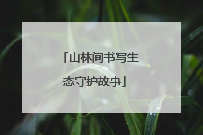 山林间书写生态守护故事