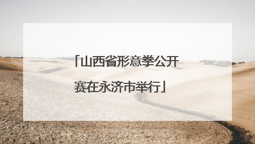 山西省形意拳公开赛在永济市举行