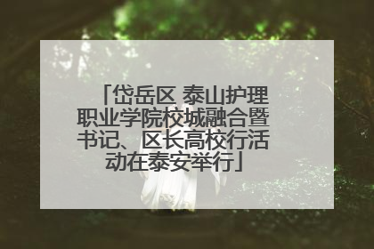 岱岳区 泰山护理职业学院校城融合暨书记、区长高校行活动在泰安举行