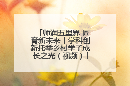 师润五里界 匠育新未来丨学科创新托举乡村学子成长之光（视频）