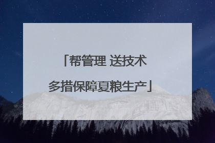 帮管理 送技术 多措保障夏粮生产