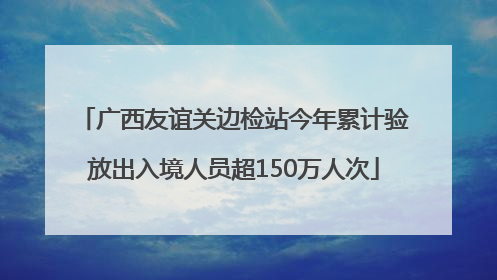 广西友谊关边检站今年累计验放出入境人员超150万人次