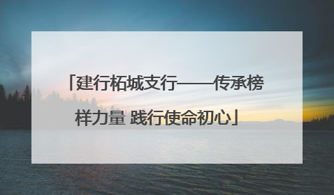 建行柘城支行——传承榜样力量 践行使命初心