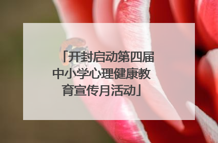 开封启动第四届中小学心理健康教育宣传月活动