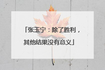 张玉宁：除了胜利，其他结果没有意义