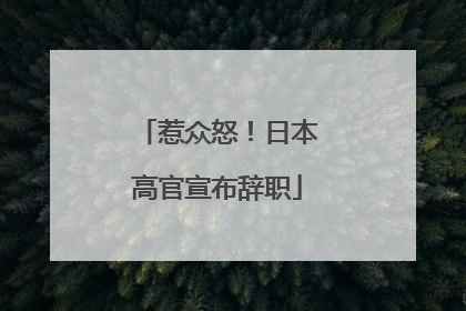 惹众怒！日本高官宣布辞职