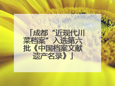 成都“近现代川菜档案”入选第六批《中国档案文献遗产名录》