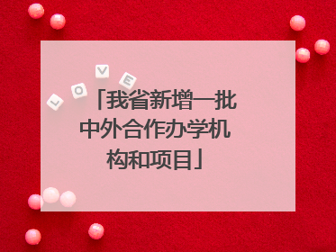 我省新增一批中外合作办学机构和项目