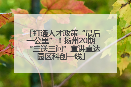 打通人才政策“最后一公里”！扬州20期“三送三问”宣讲直达园区科创一线