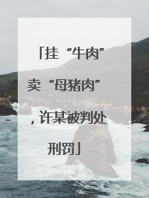 挂“牛肉”卖“母猪肉”，许某被判处刑罚