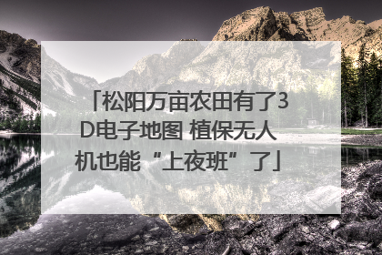 松阳万亩农田有了3D电子地图 植保无人机也能“上夜班”了
