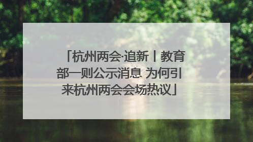 杭州两会·追新丨教育部一则公示消息 为何引来杭州两会会场热议