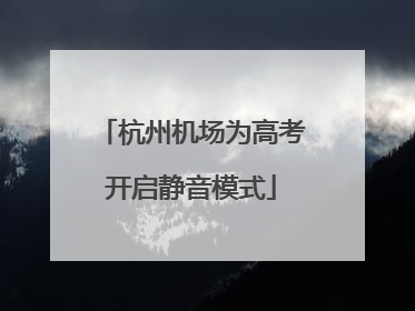 杭州机场为高考开启静音模式