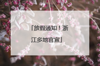 放假通知！浙江多地官宣