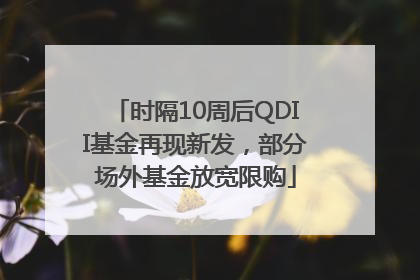 时隔10周后QDII基金再现新发，部分场外基金放宽限购
