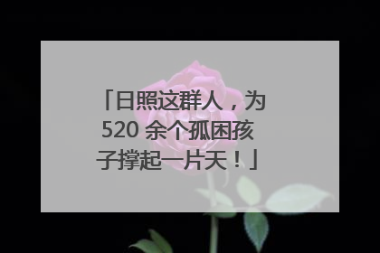 日照这群人，为 520 余个孤困孩子撑起一片天！