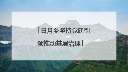 日月乡坚持党建引领推动基层治理