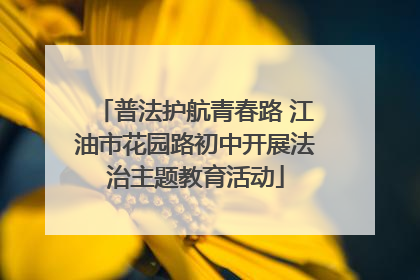 普法护航青春路 江油市花园路初中开展法治主题教育活动