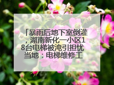暴雨后地下室倒灌，湖南新化一小区18台电梯被淹引担忧 当地：电梯维修工作正逐步实施