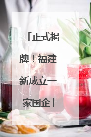正式揭牌！福建新成立一家国企