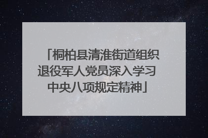 桐柏县清淮街道组织退役军人党员深入学习中央八项规定精神