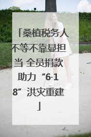 桑植税务人不等不靠显担当 全员捐款助力“6·18”洪灾重建